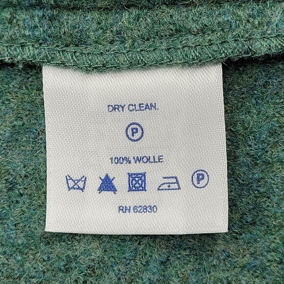 Lands' End Wool Jacket Green Button Collar Pockets Comfort Layer Blazer Top - Picture 9 of 12